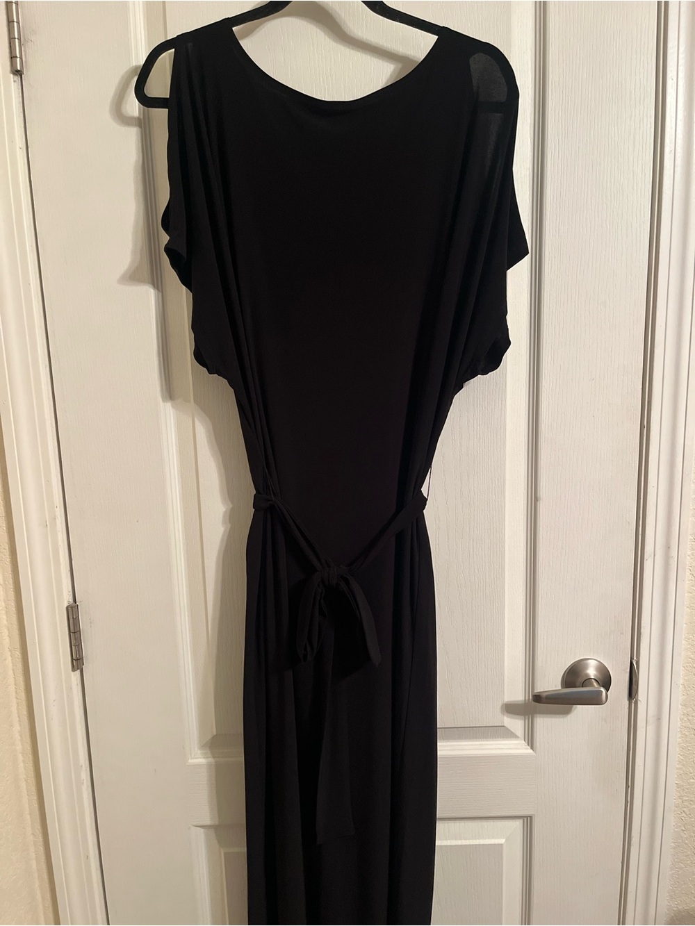 Tiana B. Black Tie-Waist Maxi Dress